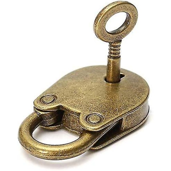 Vintage antik stil Mini Archaize hengelåser nøkkellås med nøkkel, mini bronsegave