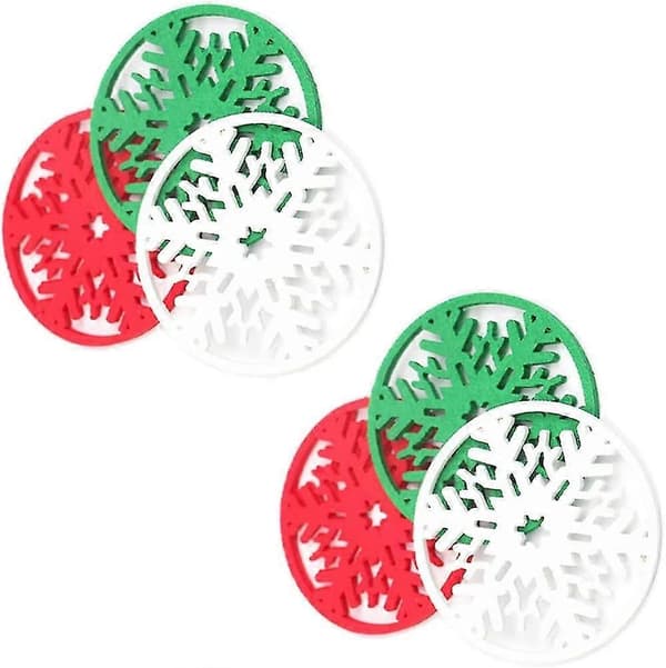 Jule-snøfnugg coasters Snøfnuggdesign Non-woven coasters