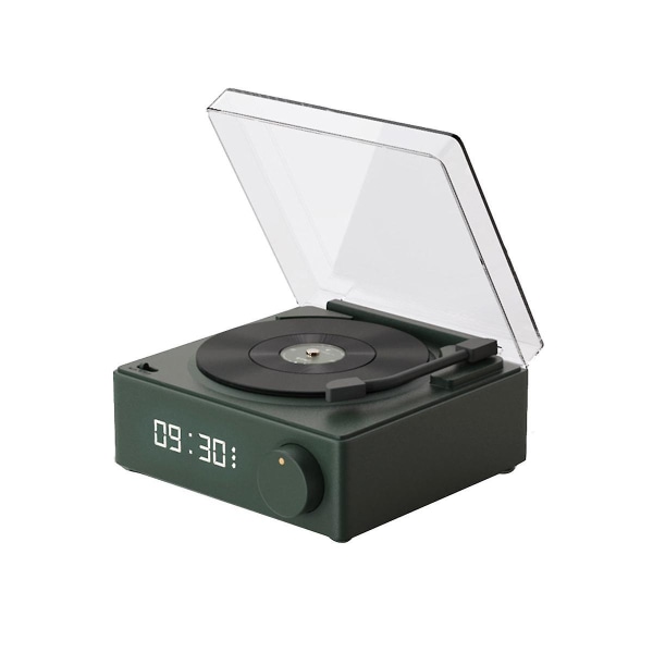 Multifunksjonell Bluetooth Høyttaler Vekkerklokke Vinyl Platespiller Desktop Lydboks Stue Soverom-d