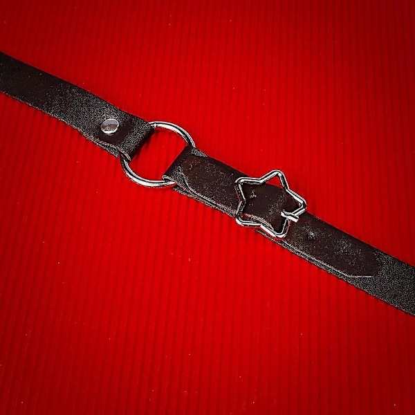Sort stilful sød og cool ring hjerte spænde læder krave PU læder choker halskæde