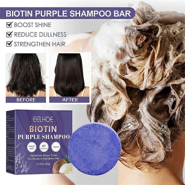 Lilla Biotin Shampoo Sæbe Blond til Stærkt Hår 2pcs