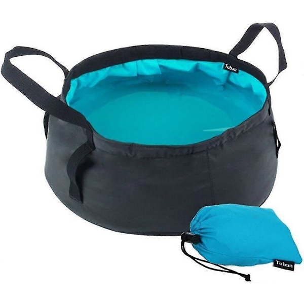 Foldbar Vask, 8,5L Bærbar Foldbar Spand Let og Vandafvisende Foldbar Vask med Bærepose Rejse Turisme Udendørs Produkter - Macaronaqua bl