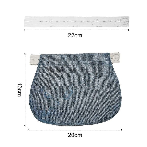 Fire-delt denim beltesett, justerbart og utvidbart belte, elastisk linning for mammabukser, elastisk forlengelsesbånd.