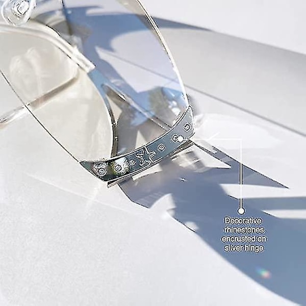 Rimless Clear Wraparound Solglasögon-9