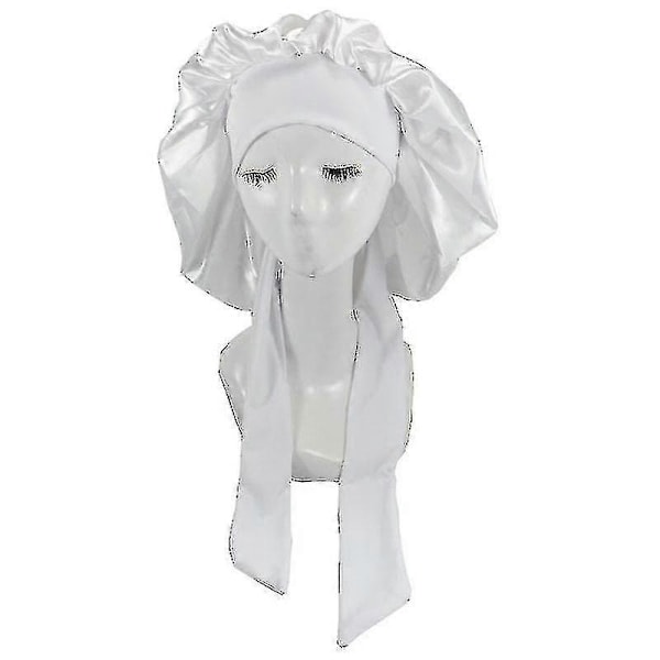 Silkki Bonnet Satin Bonnet Nukkumiseen Bonnet Nauhalla Yömyssy