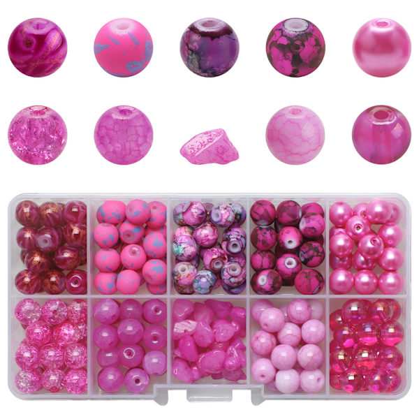 8MM kristall runda pärlor grus gradient färg 10 rutnät boxade glaspärlor kombination diy handgjorda pärlarmband