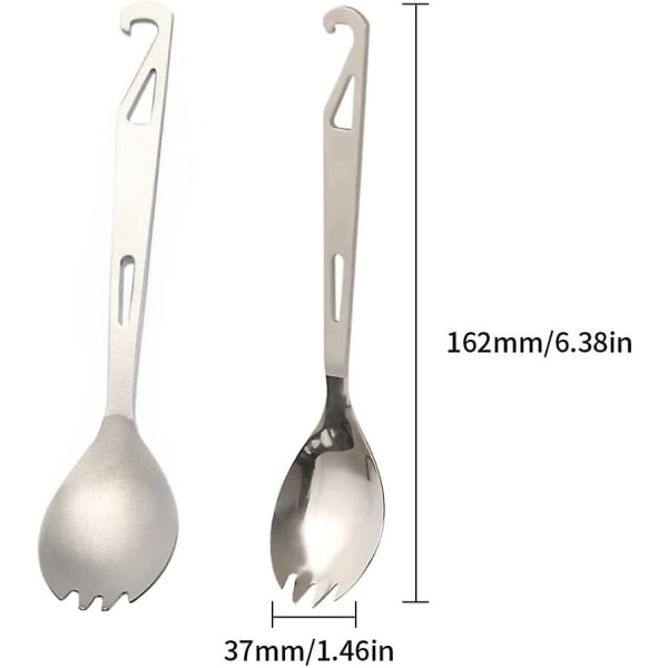 Multifunktionel Camping Spork Titanium Letvægts Ske Gaffel Med Flaskeåbner, Udforsk Camping Spisebestik Poleret 1 stk