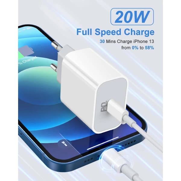iPhone-pikalaturi – USB-C PD 20W (2 metriä)