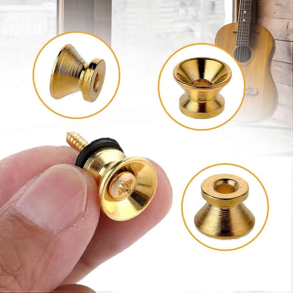 6 Stycken Gitarrbandslås Gitarrband Knapplås Pins, Halkfria Gitarrbandslås Delar Tillbehör Gitarrbas Ukulele Musikdelar