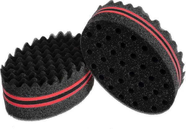 Hår Svamp, Magic Barber Twist Curl Brush Sponge (2 stk, Sort)