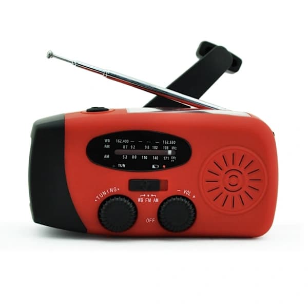 Vevradio med solpanel och 2000mAh powerbank