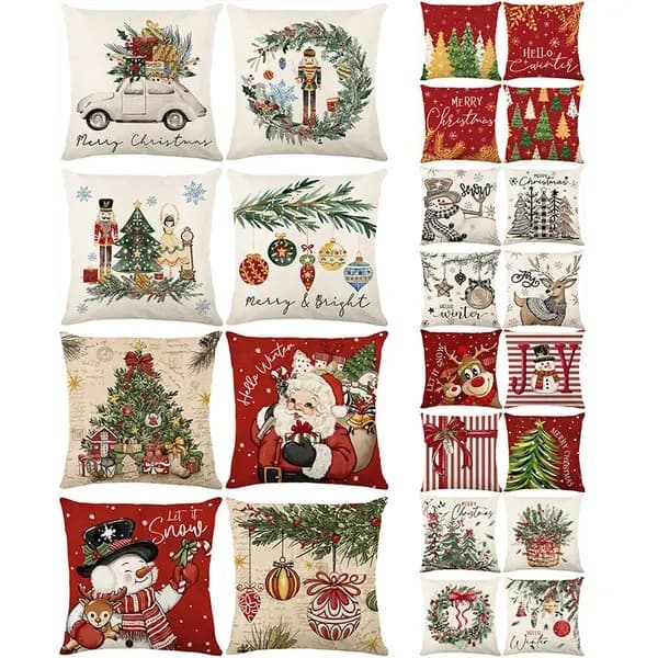 Juleputetrekk sengesett sofapute firesett 45*45cm