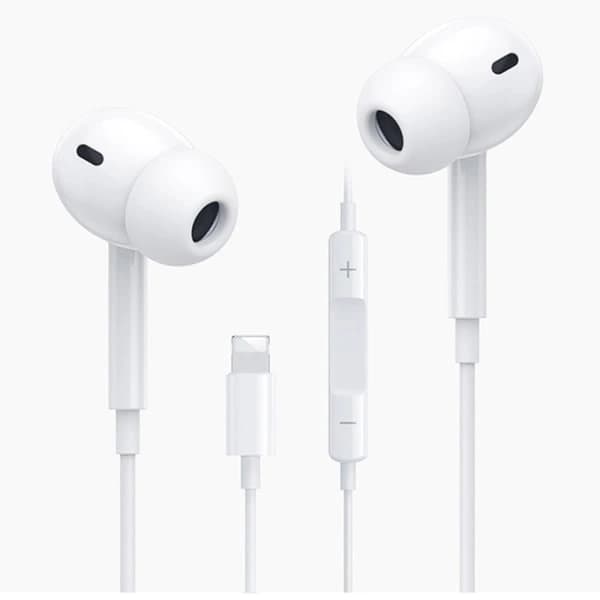TG iPhone Høretelefoner — Lightning & Bluetooth Mikrofon (Hvid)