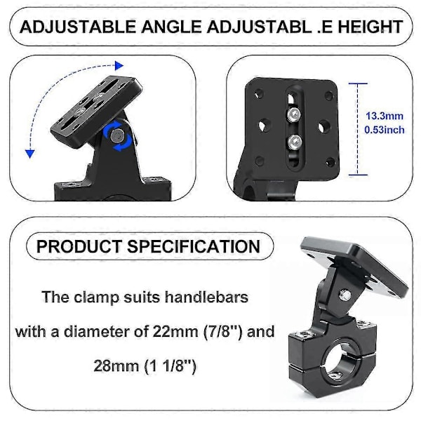 22mm 28mm Styrklems GPS-montering Navigationsbeslag Til Honda Cb1000r Cb300r Cb125r Cb250f Cb500f Cb500x Cb650f Cb1000 Cbf500
