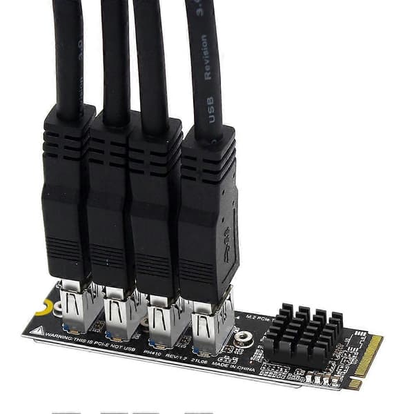 USB 3.0 PCI-E Riser-kortti M.2 PCIE-jatkoksi Riser-sovitinkortti 4 Porttia PCI-Express-sovitin Os:lle
