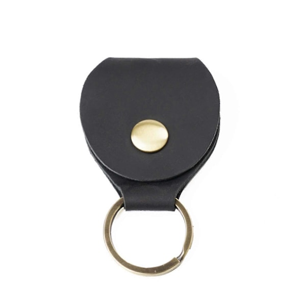 Nøglering Guitar Plektrum Holder Plektrum Holder Plektrum Læder Sort