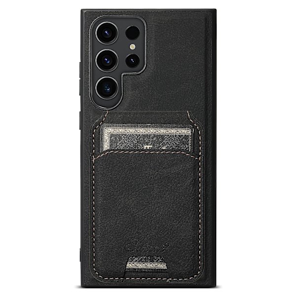 SUTENI H16 För Samsung Galaxy S24 Ultra Kickstand Telefonfodral Avtagbar Magnetisk Korthållare - Svart