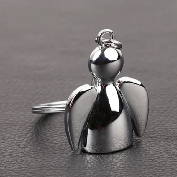 Silver ängel skyddsängel nyckelring, julklapp