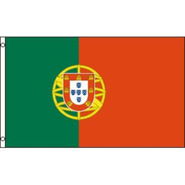 Portugal flagga - Stor storlek - Motståndskraftig - 2 metallcirklar - Svart - Vuxen - Blandat - Multisport