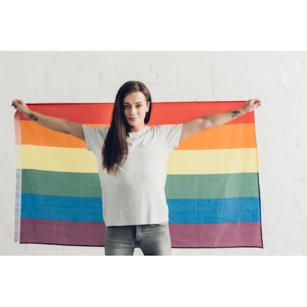 LGBT-flagga - Ospecified - 3x5 FT - 100% polyester - Fade resistant - Maskintvättbar Regnbåge
