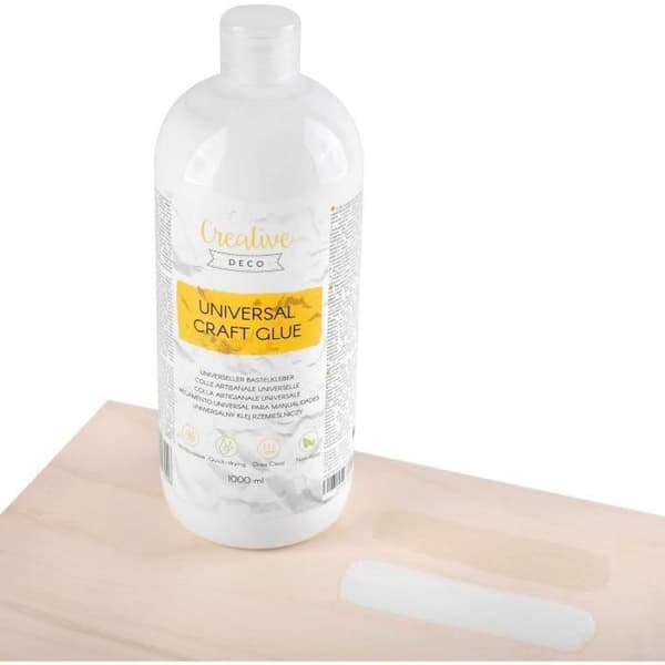 PVA Klæbemiddel - Creative Deco - 1L - Universel Non-Toksisk - Tørring Transparent - Multi-Brug Vit