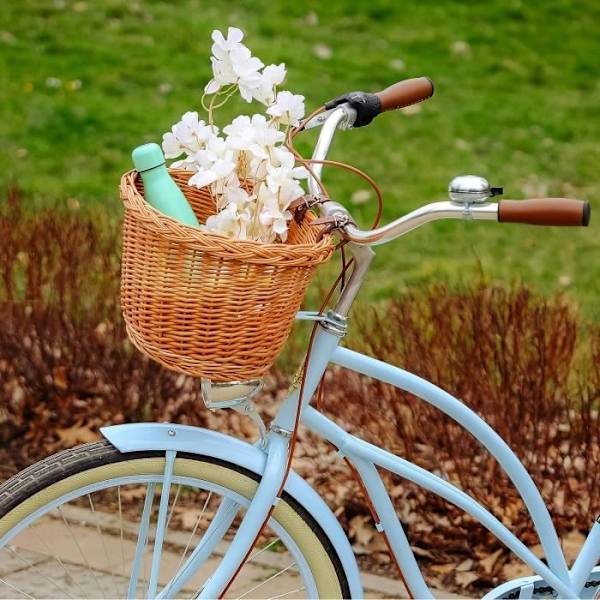 Creative Home Wicker cykelkurv - 36 x 29 x 23 cm - Naturlig og let - Håndvævet kastanj