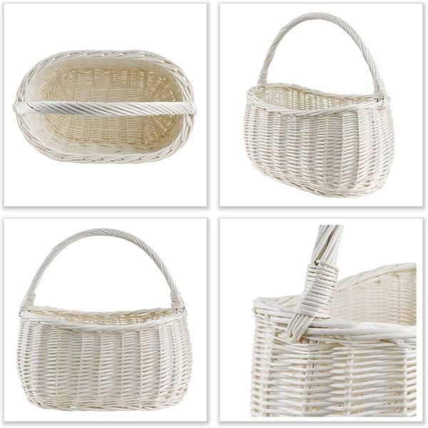Opbevaringskurv - CREATIVE HOME - Klassisk - Håndvævet - Let og solid - Hvid 45x26x41 cm Vit