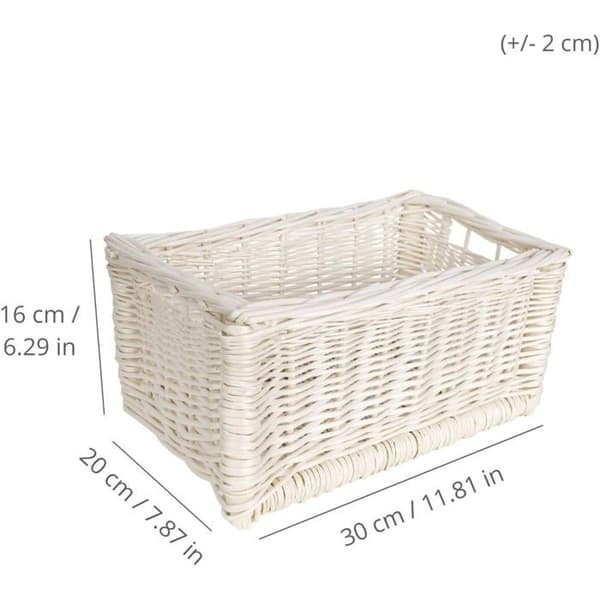 Fletkurv Creative Home Opbevaring Rektangulær Hvid 30x20x16 cm Vit