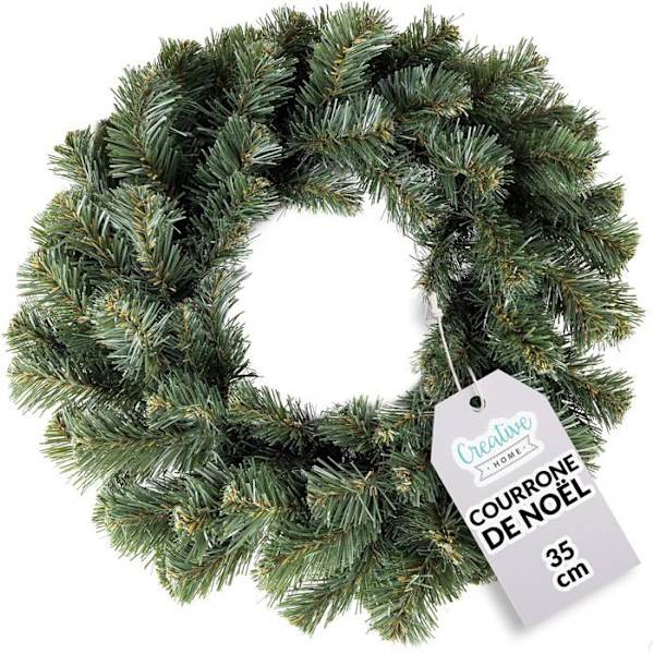 Kunstig julekrans - Kreativt hjem - 35 cm - Julekrans Mörkgrön
