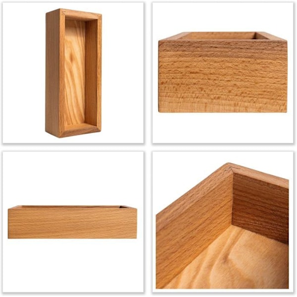Kreativ Deco Petite Förvaringslåda i Bokträ 22 x 9 x 5 cm | Bricka för Kryddor, Frukost | Kryddorganisatör kastanj