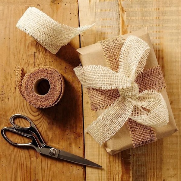 Jute Bordslöpare - CREATIVE DECO - Set med 2 - Vit - 5cm x 5m - Bröllopsdekoration Vit