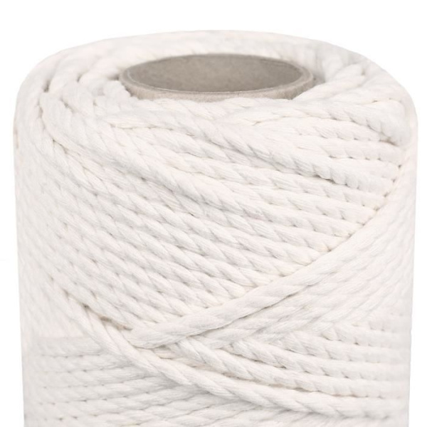 Macramé reb - CREATIVE DECO - 100m - Hvid - 48-lags garn Vit