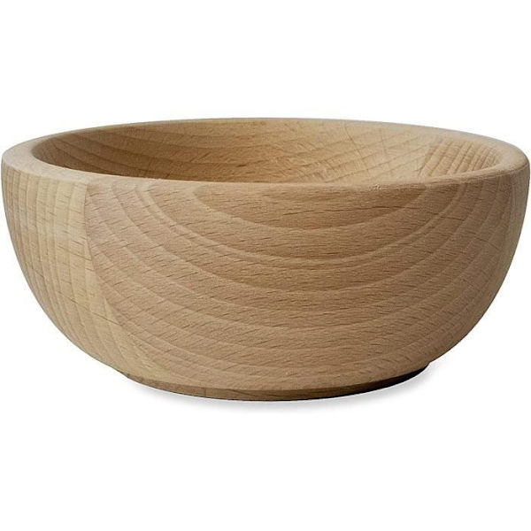 Naturlig træskål - Kreativt hjem - Rund - 12x11,6x4,2 cm - Perfekt til servering af frugt, ris, supper, desserter