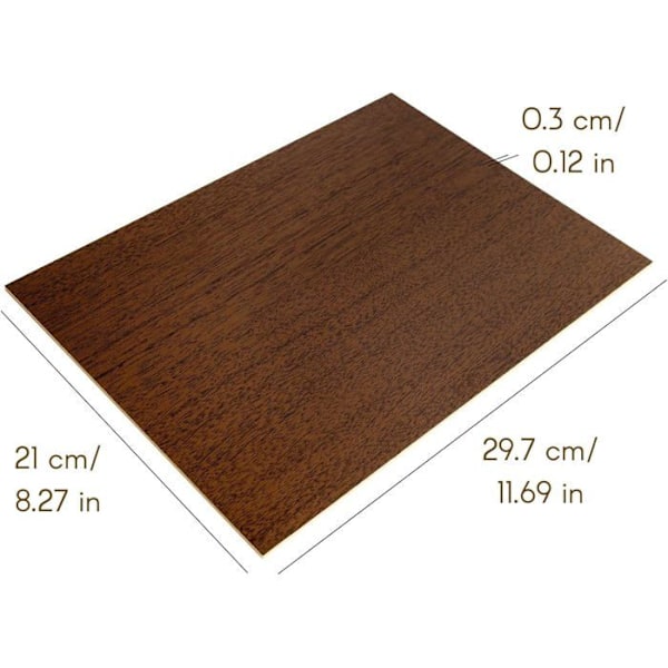 Creative Deco 10x MDF Panel Wengé A4 300x210mm | Råtræ til Håndværk, Laserskæring, Gravering, Modelbygning, Pyrografi Wenge