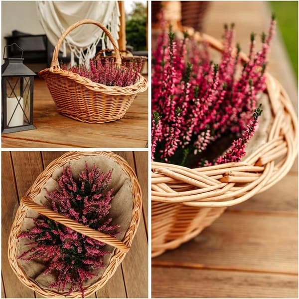 CREATIVE HOME flätad korg - Träförvaring 60x40x39cm - Handvävd - Juteinteriör - Elegant kastanj