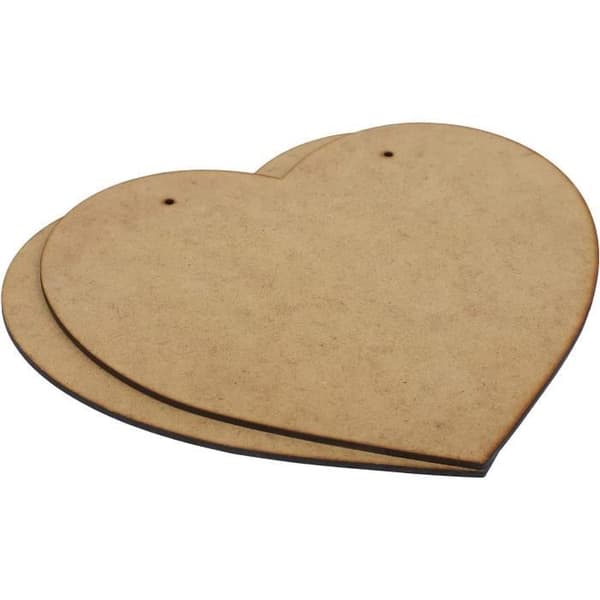 MDF-plader - Creative Deco - Hjerte - 150 mm x 130 mm - Lett - Med huller