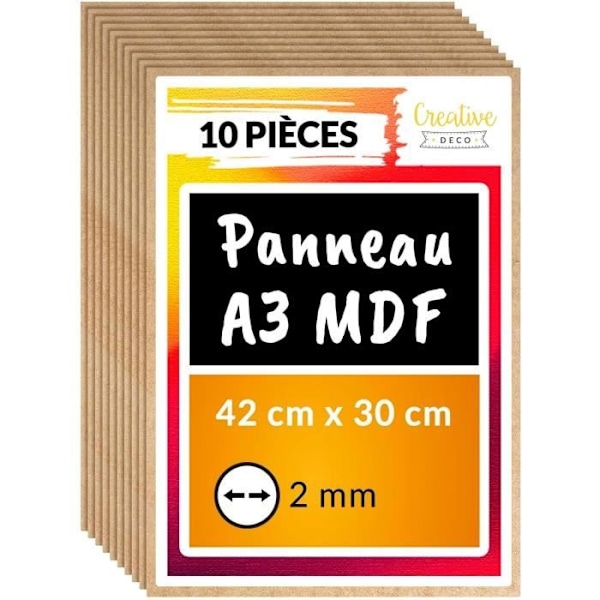 MDF-panel - Creative Deco - A3 - 10-pack - Matt finish - 2 mm tjock. kastanj