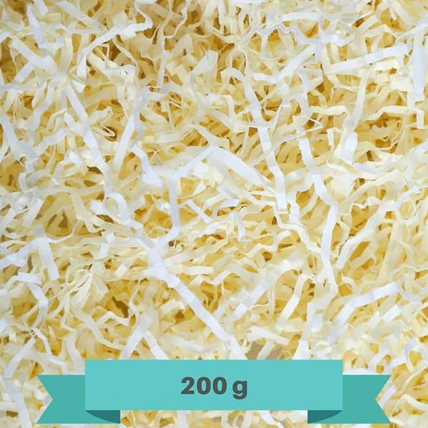 Strimlat papper - Creative Deco - 200g - Kräm - Presentförpackning - Kartongfyllning Grädde
