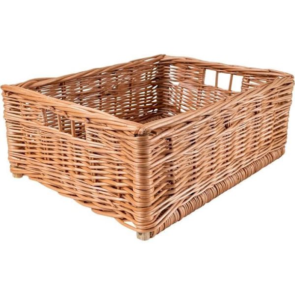 Flettet opbevaringskurv - KREATIVT HJEM - 40 x 30 x 16 cm - Brun - Halm - Flettet - Naturfiber kastanj