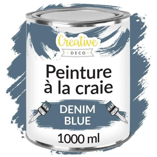 Kritmaleri - CREATIVE DECO - Denimblå - 1L - Mat - Vaskbar denim blå