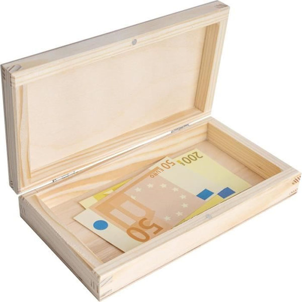 Förvaringslåda - CREATIVE DECO - Penträ - Obehandlad furu - 18 x 10 x 3,5 cm - Anpassningsbar