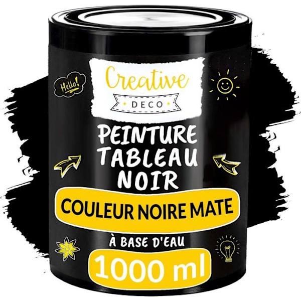 Creative Deco Slate Paint Blackboard Paint | 1000ml | 10 m² - 1L Effektiv | matt | Vattenbaserad