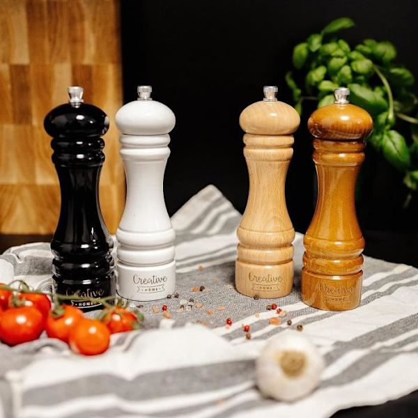 Salt- og peberkværn - KREATIVT HJEM - Manual Wooden Duo - Sort og hvid Svartvitt