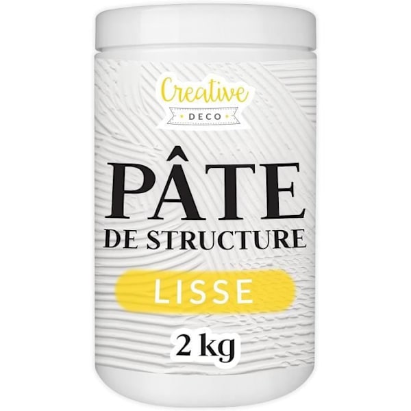 Creative Deco Smooth Texture Paste 2kg - Relief pasta akryylimaalaukseen - Teksturoitu tahna - Mallinnus Vit