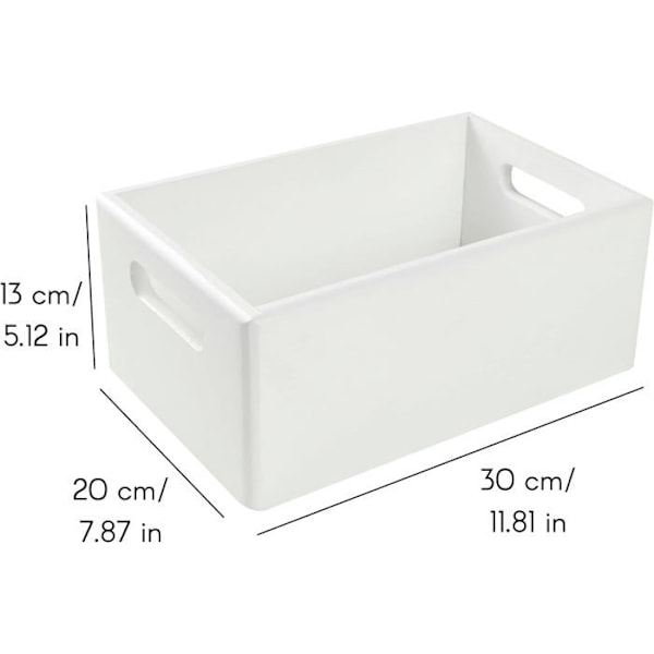 Creative Deco Förvaringslåda i trä Vit 30x20x13cm | Förvaringslåda i trä | Kontorsförvaringslåda