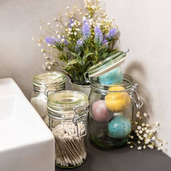 Set med 10 glasburkar 500ml - Creative Home - Lufttät burk - Köksförvaringslåda Transparent