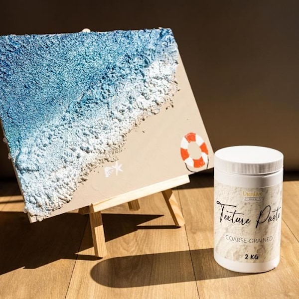 Creative Deco Large Grain Texture Paste 2 kg - Reliefpasta för akrylmålning - Textured Paste - Modellering Vit