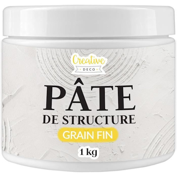 Creative Deco Fine Grain Texture Pasta 1 kg - Reliefpasta til akrylmaling - Textured Pasta - Modellering Vit