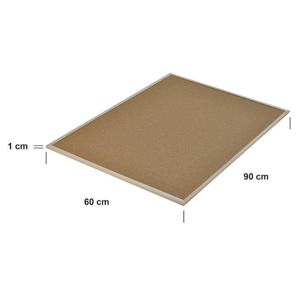 Creative Home 90 x 60 cm Cork Wall Board | Pinramme | Skilt til kontor, køkken, soveværelse, cafe, hjem, skole