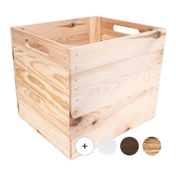 Naturligt träfodral Kompatibel med KALLAX och EXPIDIT Hyllor 33x37x33cm | Förvaringskub | KREATIV DECO Beige